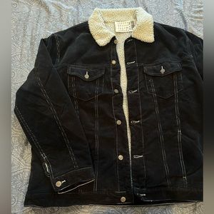 brandy melville oversized sherpa lined corduroy jacket